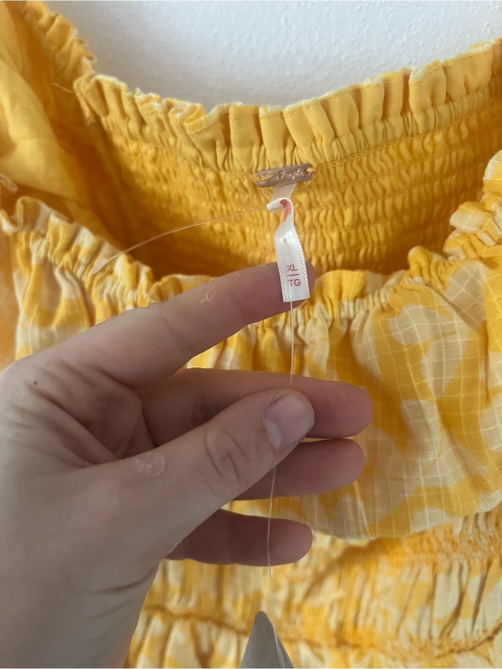 NWT FREE PEOPLE Annalise Mini Dress in Yellow Floral, size XL - Picture 4 of 7